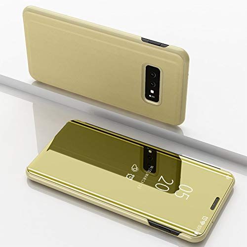 Coque Samsung Galaxy S10 Plus Clear View Etui À Rabat Cover Flip Case Etui Housse Miroir Coque Pour Samsung Galaxy S10 Plus Or