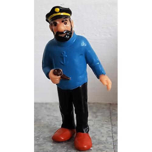 Figurine Tintin Bully Pib 6 Cm 1975 : Capitaine Haddock Tenant Sa Pipe