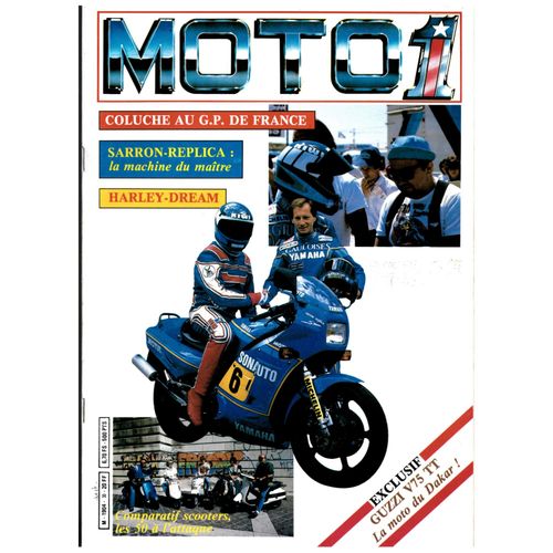 Moto 1 N°30 : Coluche Au Gp De France - Sarron-Replica La Machine Du Maître