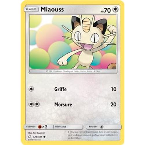 Carte Pokémon - Miaouss - 125/181 - Duo De Choc