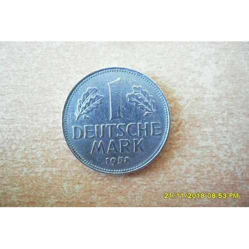 1 Deutschemark De 1958 En Ttb.+/4 M.Exp Environ/Tranche Avec Arabesque.