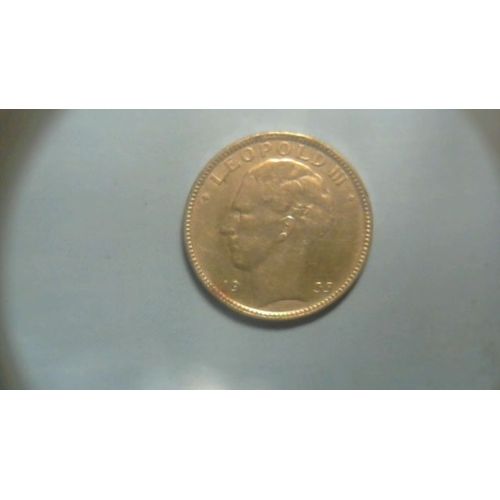 20 Francs Belges Argent 1935