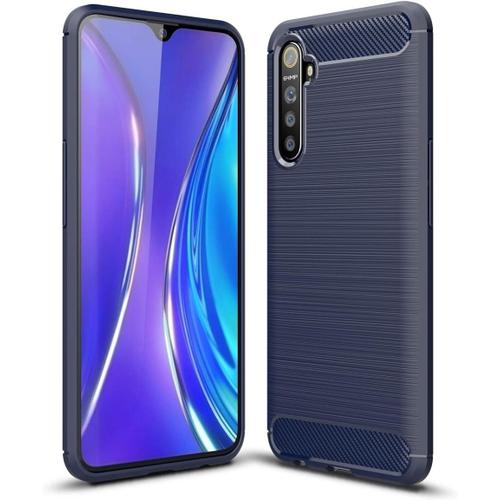 Coque Realme X2 / Realme Xt, Étui De Protection Tpu Léger Ultra-Mince Et Doux, Conception En Fibre De Carbone Quatrième De Couverture Pour Realme X2 / Realme Xt - Bleu