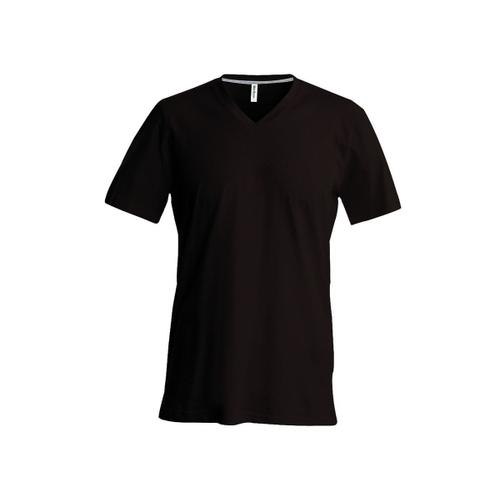 T-Shirt Manches Courtes Col V - K357 - Marron Chocolat - Homme