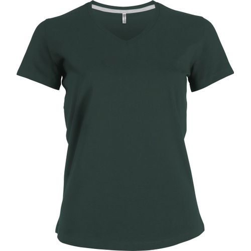 T-Shirt Manches Courtes Col V - K381 - Vert For?T - Femme