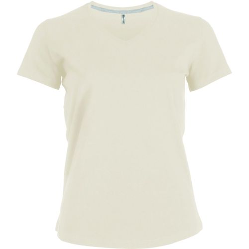 T-Shirt Manches Courtes Col V - K381 - Beige - Femme