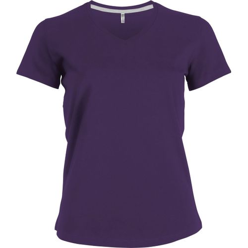 T-Shirt Manches Courtes Col V - K381 - Violet - Femme