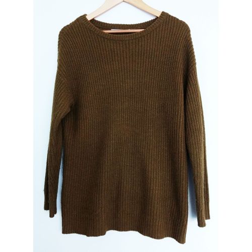 Pull Marron. Coupe Large. 3 Suisses Collection. Acrylique. Polyamide. Taille 36