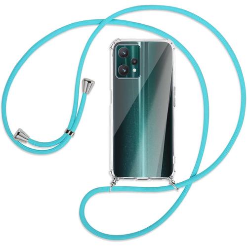 Cha Ne De Téléphone Portable Compatible Avec Realme 9 Pro 6 6"" \U2013 Turquoise \U2013 Coque De Protection Pour Smartphone À Bandoulière \U2013 Coque En Tpu Anti Chocs