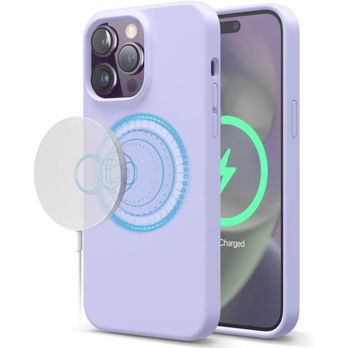 Coque Silicone Magnétique Compatible Avec Iphone 14 Pro Max Étui 6.7"" Compatible Avec Magsafe Aimants Intégrés Silicone Liquide Premium Housse Etui De Protection Mauve