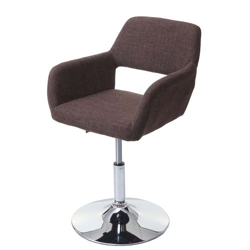 Chaise De Salle À Manger Hwc-A50 Iii, Style Rétro Années 50, Tissu   Brun, Pied En Métal Aspect Chromé