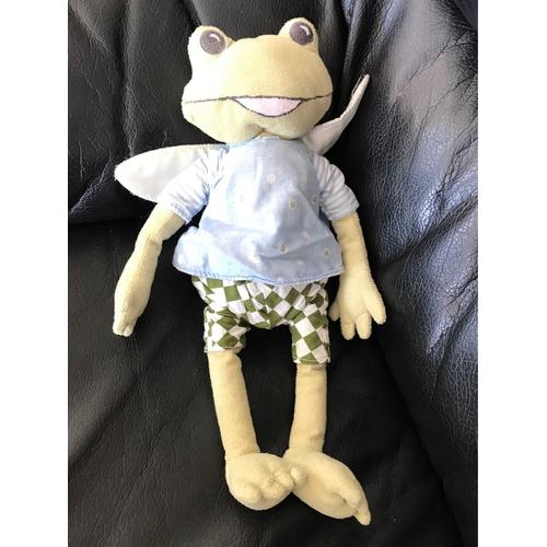 Grenouille Ikea Doudou Vert, Habits Bleu Avec Des Ailes Et Vert 30cm