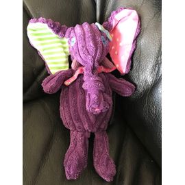 Peluche Éléphant Sandykilos Les Déglingos Violet Rose Vert Baby Déglingos 23 Cm