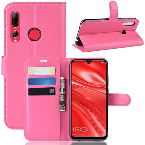 Etui Compatible Avec Huawei P Smart Plus 2019 Portefeuille Folio-Etui P Smart Plus 2019 Protection Simili Cuir-Housse P Smart Plus 2019 Wallet Fermeture Magnétique Rose