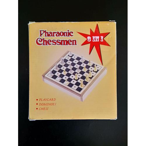 Pharaonic Chessmen - Échecs Égyptiens 3 En 1 (Échecs + Domino + Cartes)