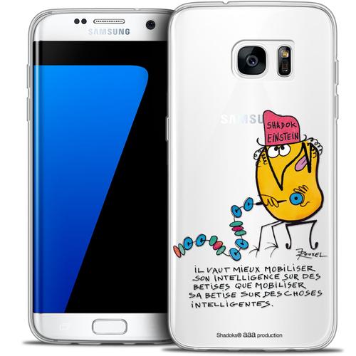 Caseink - Caseink Coque Housse Etui Pour Samsung Galaxy S7 Edge [Licence Officielle Collector Les Shadoks® Design Einstein - Souple - Ultra Fin - Imprimé En France]