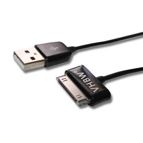 vhbw Câble de données USB (type A sur tablette) 2en1 câble de chargement 120cm convient pour Samsung Galaxy Note GT-N8020 tablette - noir