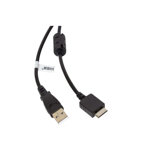 vhbw câble de données USB (type A sur lecteur MP3) câble de chargement 150cm compatible avec Sony Walkman NWZ-A845, NWZ-A864 lecteur MP3 noir