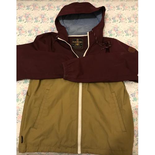 Veste Homme À Capuche Element Wolfeboro Collection Taille M Bicolore Caramel Et Bordeau