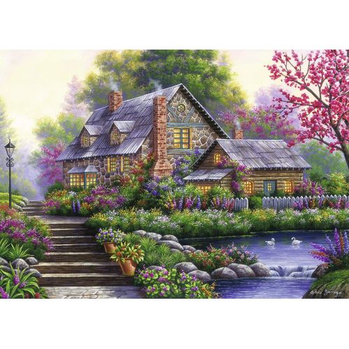 Puzzle 1000 Pièces Cottage Romantique