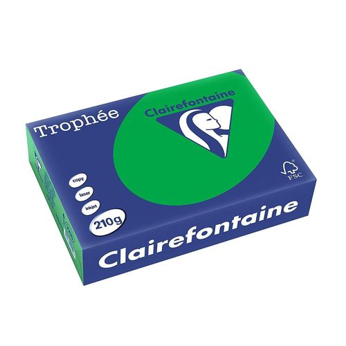 Trophée Ramette 250 Feuilles Papier 210g A4 210x297 mm Certifié FSC vert billard