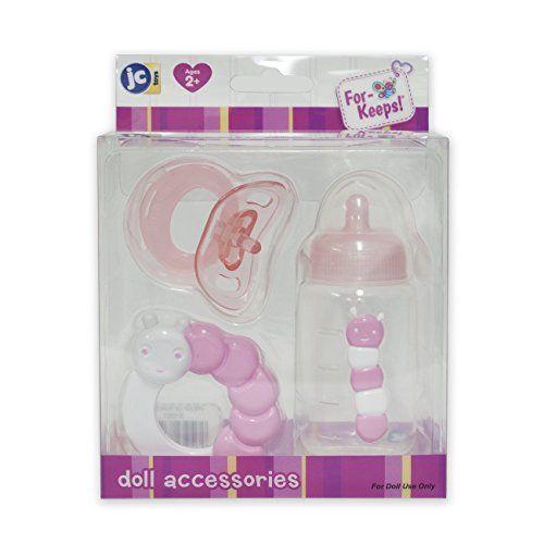 Jc Toys Jc Toys 3-Piece Pink Accessory Gift Set Includes Bottle, Pacifier, And Rattle Fits Most Dolls - Ages 2+ - Designed By Berenguer Boutique Baby Doll, Pink