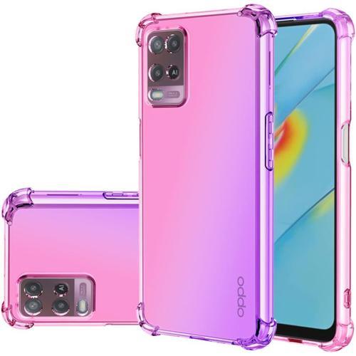 Coque Pour Oppo A74 5g / Oppo A54 5g - Transparente - Mignonne - Dégradé - Fine - Anti-Rayures - En Tpu Souple - Résistante Aux Chocs - Pour Oppo A54 5g - Rose / Violet