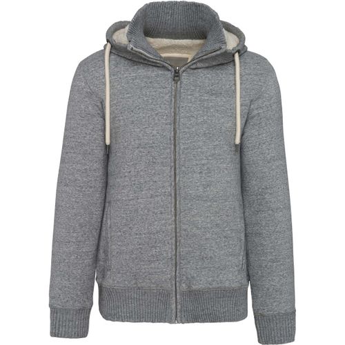 Veste Molleton Doubl?E Sherpa - Homme - Kv2312 - Gris Clair - Avec Capuche