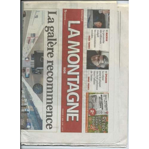 Journal La Montagne Centre France Riom Du 13 Avril 2018, Inclus Article Photo Jonny Hallyday ( Gilles- Jean Portejoie A Connu Le Chanteur ), Dani, Éric Frasiak, 2018