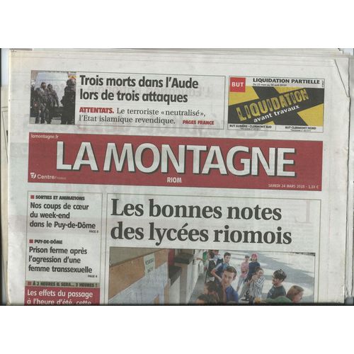 Journal La Montagne Centre France Riom Du 24 Mars 2018, Article Photo Roméo Elvis, Arthur H, Axelle Red 2018
