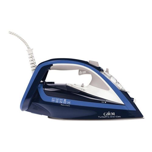 Calor TurboPro Anti-Calc FV5630C0 - Fer à vapeur - semelle : Durilium AirGlide Autoclean - 2600 Watt - bleu