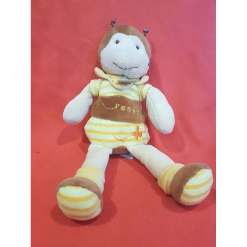 Peluche Doudou Abeille Cocinelle Ponpon Doudou Et Compagnie