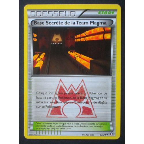 Carte Pokemon Francaise Non Brillante Double Danger 32/34 Base Secrete De La Team Magma 