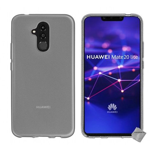 Housse Etui Coque Pochette Silicone Gel Fine Pour Huawei Mate 20 Lite + Film Ecran - Gris