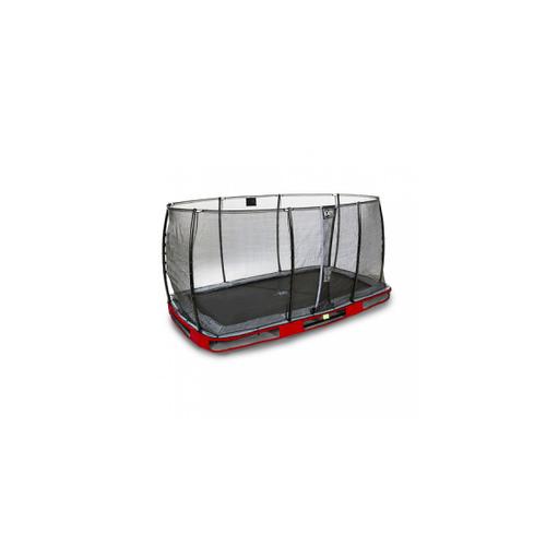 Trampoline Exit Elegant Ground Rectangulaire 214x366 + Filet De Securite Economy (Rouge)