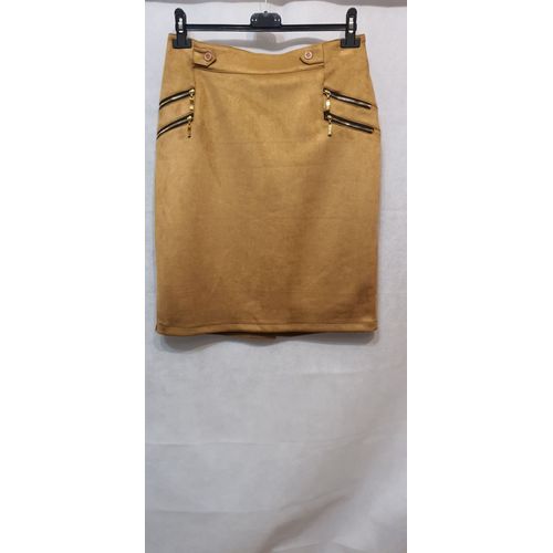 Jupe Camel En Suedine Femme Veti Style Paris Taille 42/44