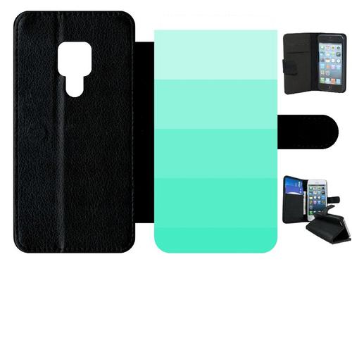 Etui A Rabat - Degrad Vert - Compatible Avec Huawei Mate 20 - Simili-Cuir - Bord Noir