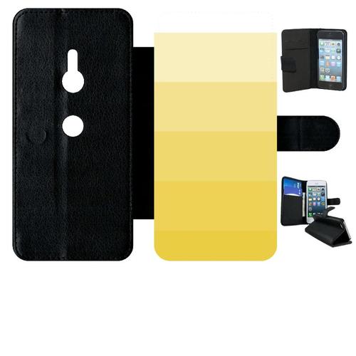 Etui A Rabat - Degrad Jaune - Compatible Avec Sony Xperia Xz3 - Simili-Cuir - Bord Noir