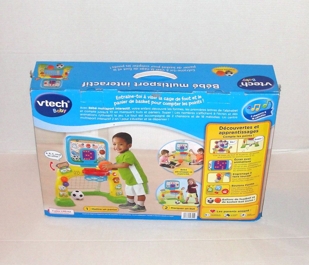 Cage De Football Et Basket Ball Vtech Baby Bebe Multisport Interactif 2 En 1 Rakuten