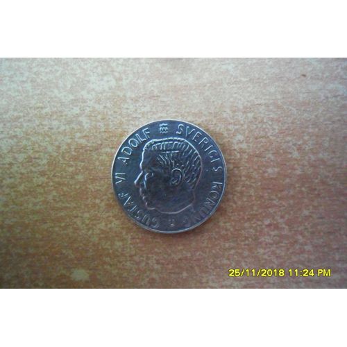 1 Krona(Suede) En Argent De 1962u"Gustav Vi En Sup.