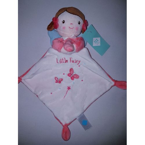 Doudou Plat Fée Poupée Little Fairy Mouchoir Tex Carrefour Aile Papillon Rose Blanc Bleu Jouet Éveil Bébé Naissance Soft Toys