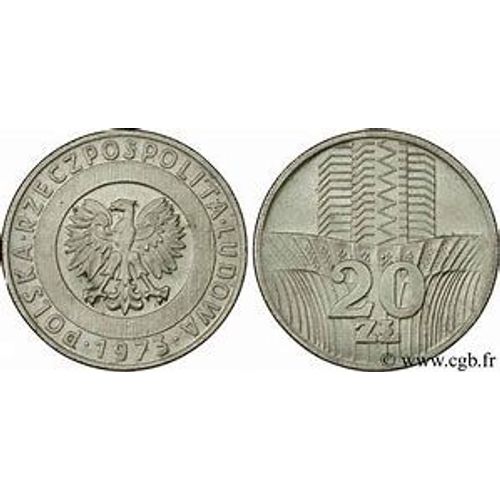 Pologne = Pièce De Monnaie De 20 Zlotych, Année 1973, En Nickel