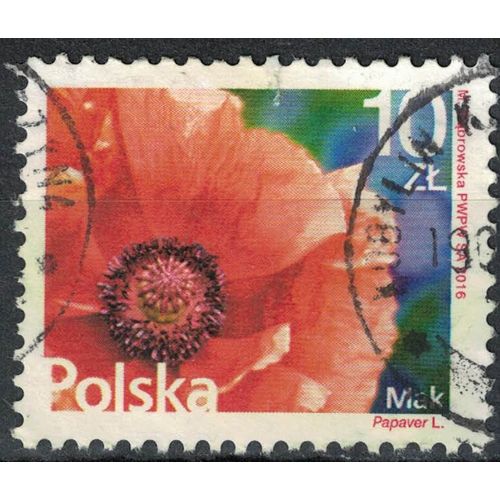 Pologne 2016 Oblitéré Used Fleur Coquelicot Papaver Rhoeas Su