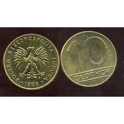 Pologne = Pièce De Monnaie De 10 Zlotych, Année 1989, En Bronze - Aluminium