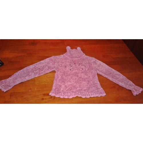 Pull Rose Col Roulé In Extenso Taille 8 Ans ..