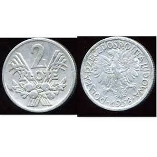 Pologne = Pièce De Monnaie De 2 Zlotych, Année 1958, En Aluminium