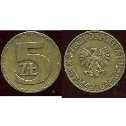 Pologne = Pièce De Monnaie De 5 Zlotych, Année 1976, En Bronze - Aluminium