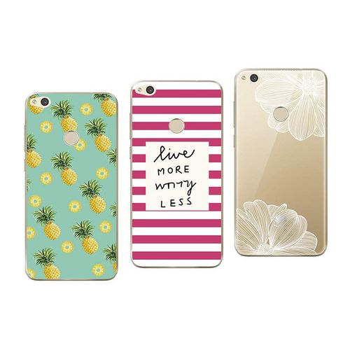 Novago Compatible Huawei P8 Lite 2017, P9 Lite 2017 - 3 Coques En Silicone Souple Et Résistant Anti Choc Avec Impression