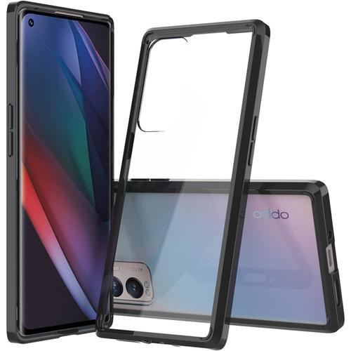 Coque Pour Oppo Find X3 Neo Housse Protection En Mince Souple Gel Silicone Tpu Bumper Back Transparente Armor De Rigide Pc Plastique Antirayures Et Antichoc Étui Noir