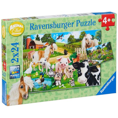 Puzzle 24 Pièces 2 Puzzles - Animaux De La Ferme